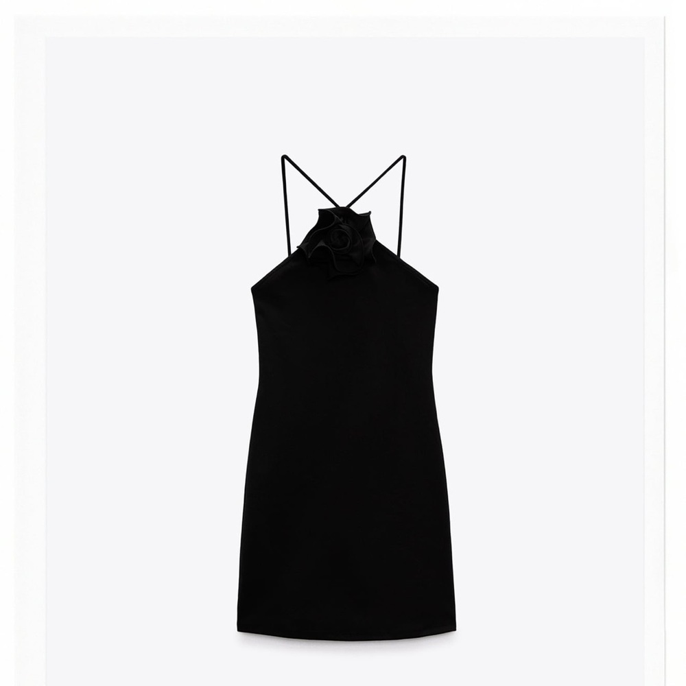 Zara black floral mini dress size small